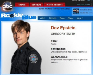 Dov Epstein (Gregory Smith) Bio - Rookie Blue - ABC.com