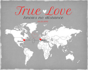 Long Distance Relationship, Valentines Day Gift - Art Print, Living ...