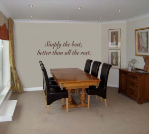 ... brown Simply The Best 2 (Tina Turner) Lyric decal in a dining room