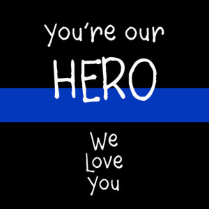 Thin Blue Line Hero Magnet for Police Officer