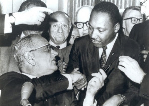 Civil Rights Act of 1964 LBJ Johnson signs hands pen to Martin Luther ...