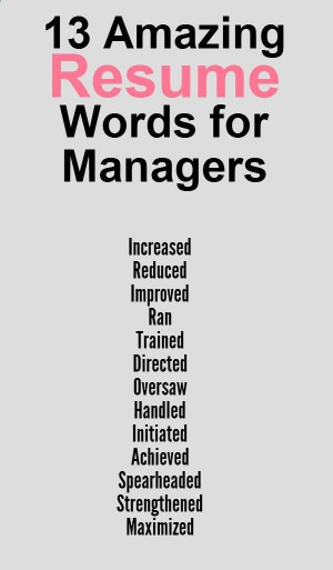Great words to use on your resume.