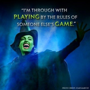 Lyric from the song Defying Gravity from the musical Wicked.