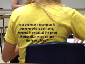 The Vision Of a Champion Is Someone Who Is Bent Over, Drenched In ...