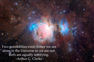 arthur c. clarke quote aliens life forms universe space science