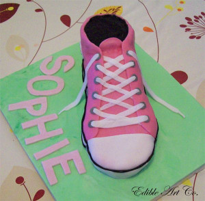 ... shaped shoe cake, 100% edible, strawberry jam and buttercream filling