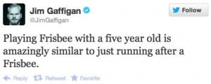 Jim Gaffigan on playing Frisbee with a little kid...