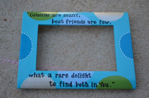 4x6 Cousin-themed frames with the quote 