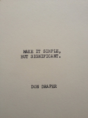 THE DON DRAPER: Typewriter quote on 5x7 cardstock