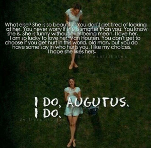 augustus waters, hazel grace, quote, tfios