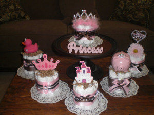 Diaper Cake Princess Centerpieces Baby Shower Ideas Pinterest picture