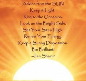advice from the sun