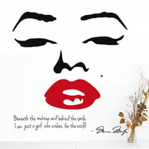 1Set Sexy Lips Marilyn Monroe Wall Quote Saying Mural Decals Wall ...