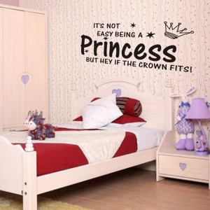 ... Quotes Crown Stars Wall Stickers For Baby Kid Girls Bedroom Decoration