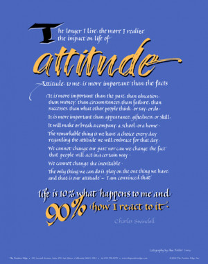 By Charles Swindoll Attitude Quote