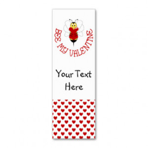 Bee My Valentine Bookmark Business Card