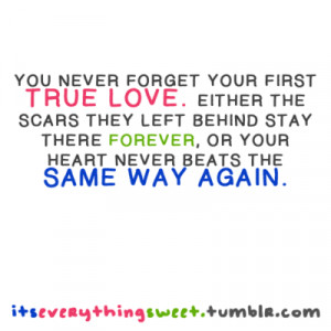 You never forget your first true love. Either the scars they left ...