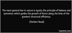 general law in nature is equity-the principle of balance and symmetry ...