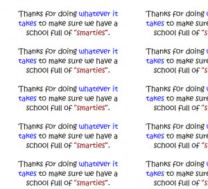 ... / Asst. Principals / Smarties Candy Gram – Teacher Appreciation