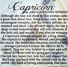 Capricorn Women. I agree except for the younger partner part. I love ...