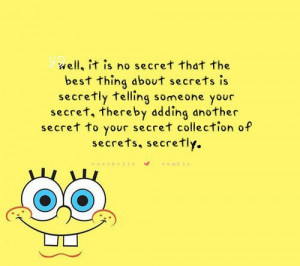 cute, quote, secret, spongebob, yellow