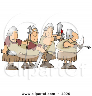 Soldier Armed with Weapons and Ready for Battle Clipart by Dennis Cox