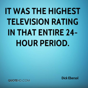 It was the highest television rating in that entire 24-hour period.