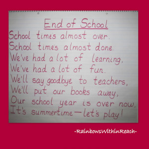 photo of: End of the Year Rhyme, Teacher Appreciation poem