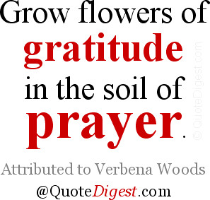 Gratitude quote: Grow flowers of gratitude in the soil of prayer ...