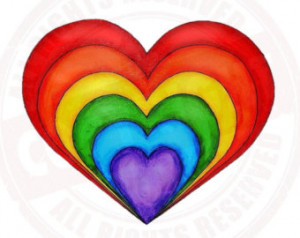 Rainbow Heart LGBT, gay pride rainb ow t-shirt ...