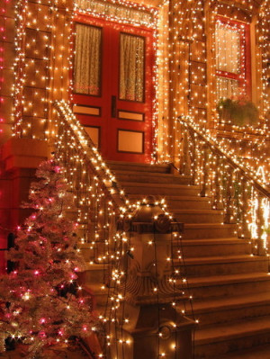 ... , holiday, home, light, lights, outdoors, sparkle, sparkles, steps