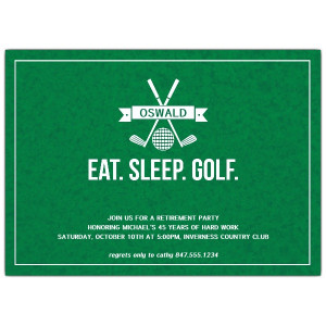 retirement invitations sku 638 75 182 eat sleep golf retirement ...
