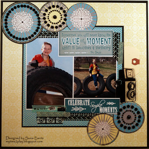 used circle dies to cut nice clean shapes and then used Midnight ...