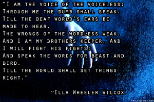 ... through me the dumb shall speak till the deaf world s ears be