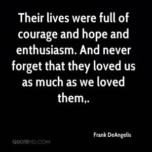 ... Enthusiasm. And Never Forget That They Loved Us As Much As We Loved