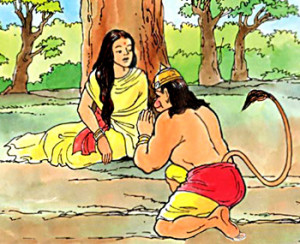 ramayana hanuman ... meeting Sita has