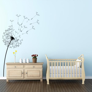 blowing dandelion flower wall decal $ 29 00 this dandelion wall decal ...