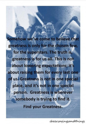 Find Your Greatness- from Cheer Sayings & Things