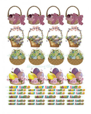 Gift tags cutout eggs Easter basket quote words by ShimmeringCloud, $2 ...