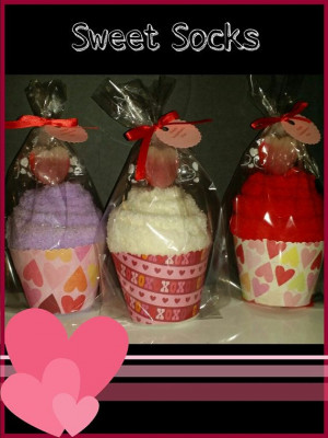 Valentine's Day Sock Cupcakes - great co-worker, nurse, teacher ...