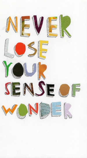 Never lose your sense of wonder.