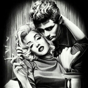 James Dean and Marilyn Monroe