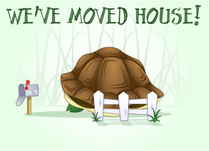this moving home e card starts off by seeing a tortoise shell with a ...