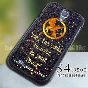 Hunger Game Quotes Sparkly Glitter Design for Samsung S4 9500 Case