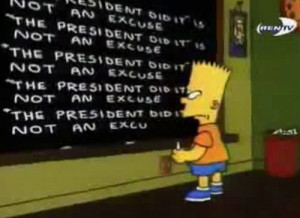 This gag aired a day after Bill Clinton was impeached.