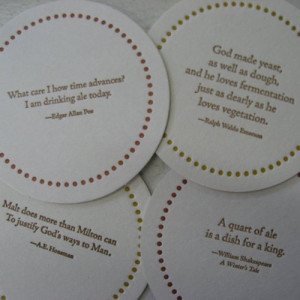 Beer Quotesters - quotable coasters featuring quotes about beer