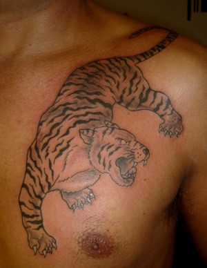 Dragon Fighting Tiger Tattoo Design
