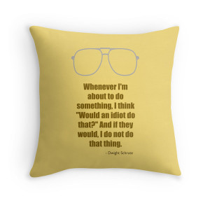 DWIGHT SCHRUTE Idiot Quote The Office: An American Workplace cushion ...