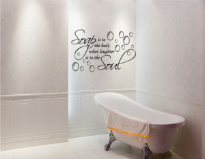 Funny Quotes Wall Murals for Small Bathroom Decoration Ideas