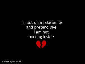 black, broken, broken heart, fake, hurting, inside, pretend, red ...